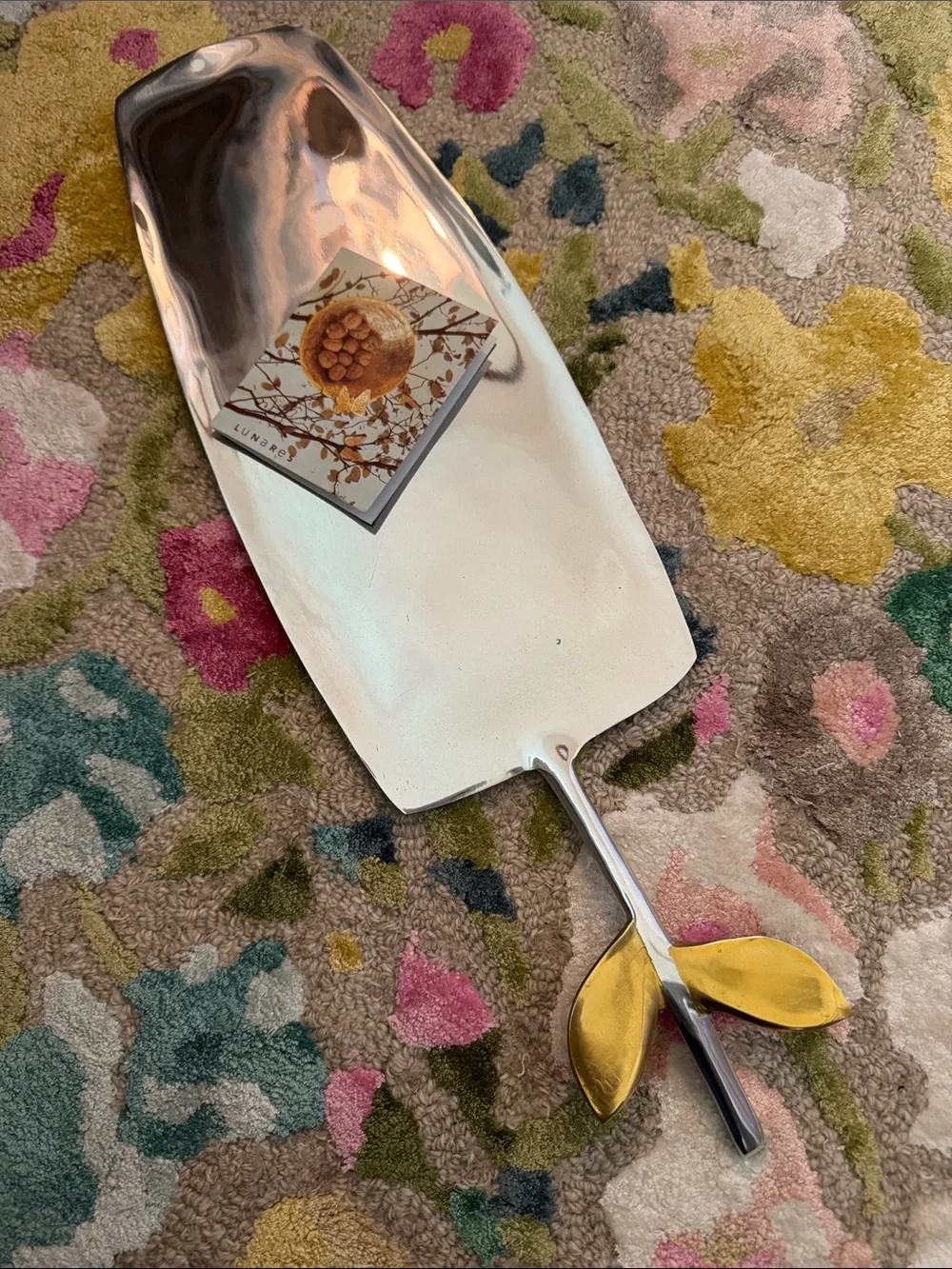 NWT  Lunares San Francisco Aluminum and 24k Gold Tray